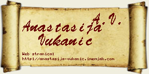 Anastasija Vukanić vizit kartica